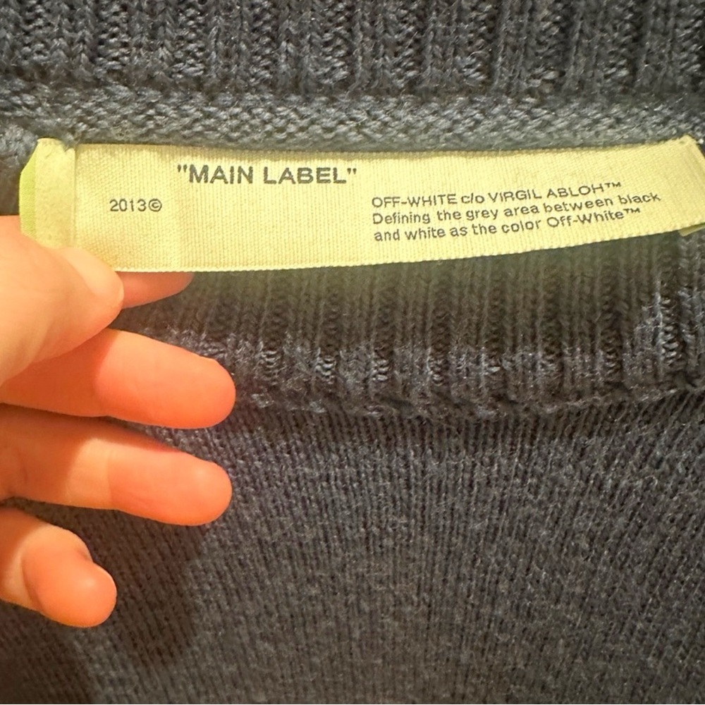 Off-White Distressed Sweater 'Multicolor' Size L - image 4